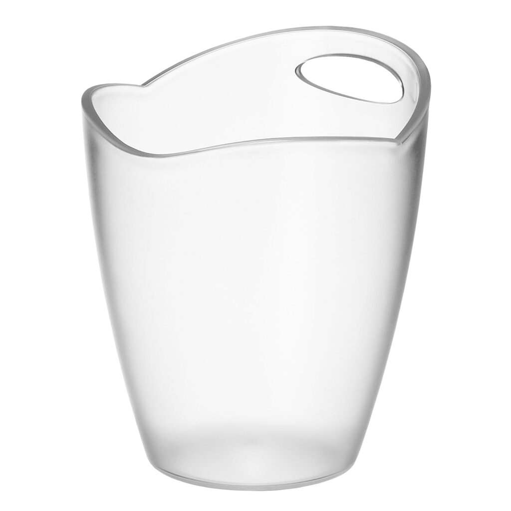Cubitera Plástica Esmerilada transparente asa 3lt