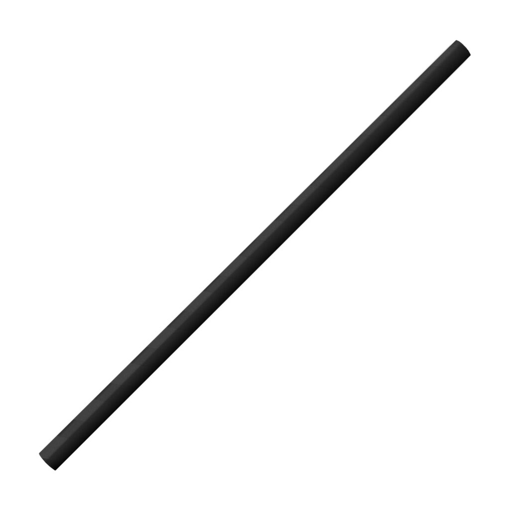 Pajita 6x200mm Papel Negra 250u