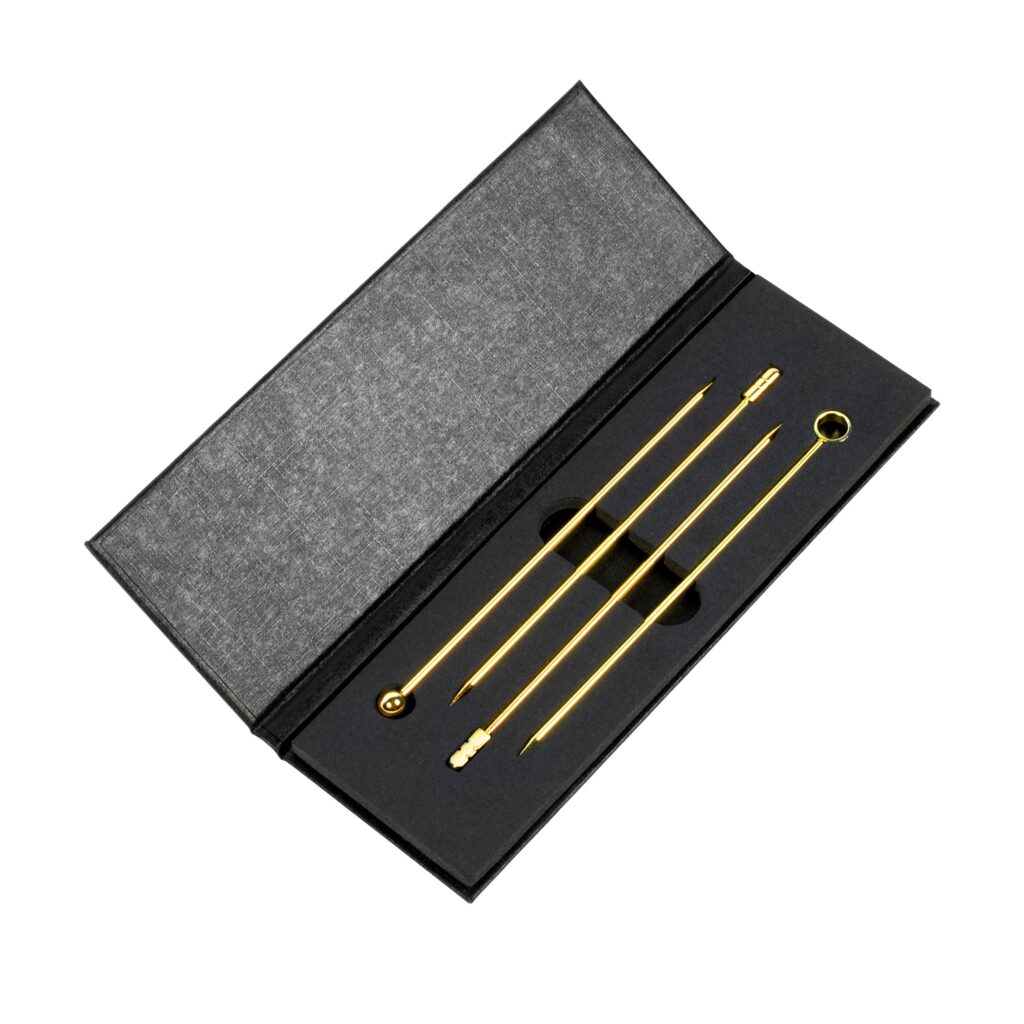 47Ronin Brocheta Metal Cocktail Juego 4pzs Dorado