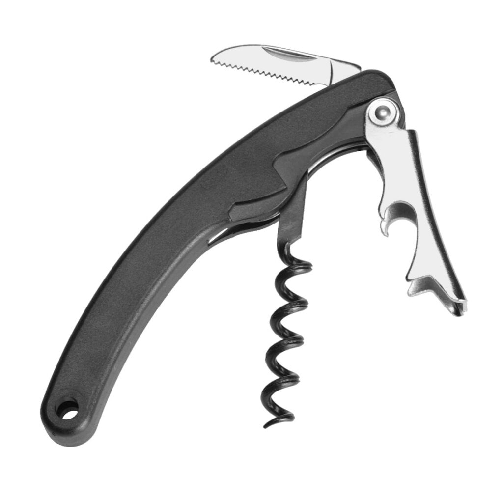 Abridor Sacacorchos boomerang con espiral de teflón