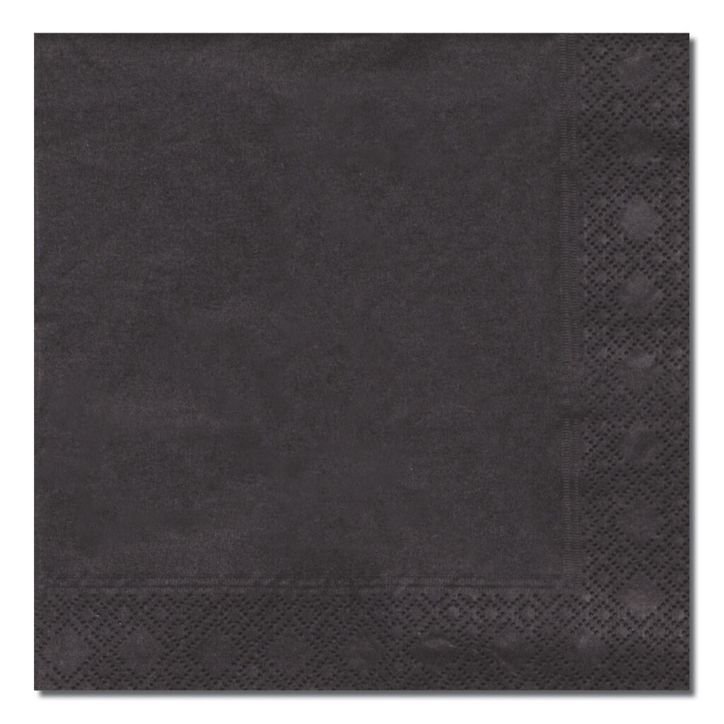 Servilleta coctel 24x24 Negra Negra