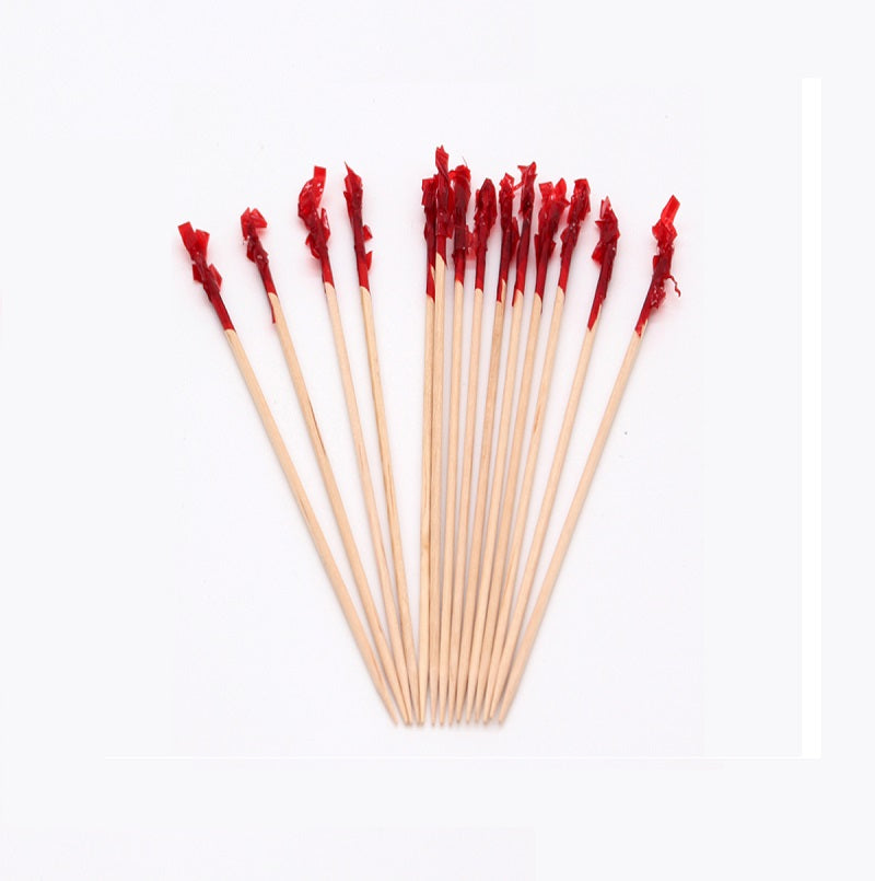 Brocheta Bambú 100mm Sandwich Celofán Rojo 1000ud